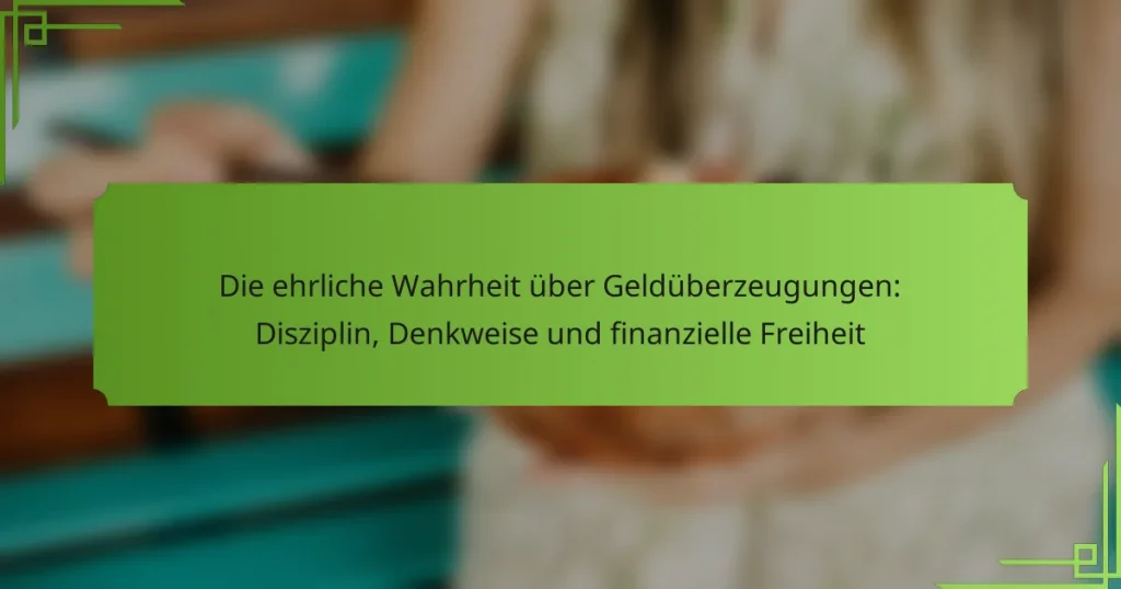 Die ehrliche Wahrheit über Geldüberzeugungen: Disziplin, Denkweise und finanzielle Freiheit