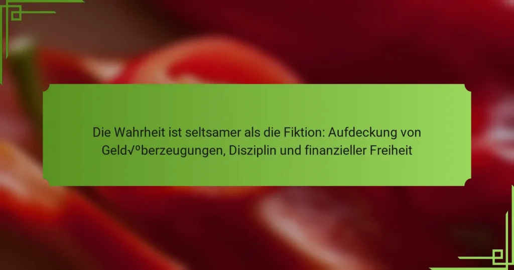 Die Wahrheit ist seltsamer als die Fiktion: Aufdeckung von Geldüberzeugungen, Disziplin und finanzieller Freiheit