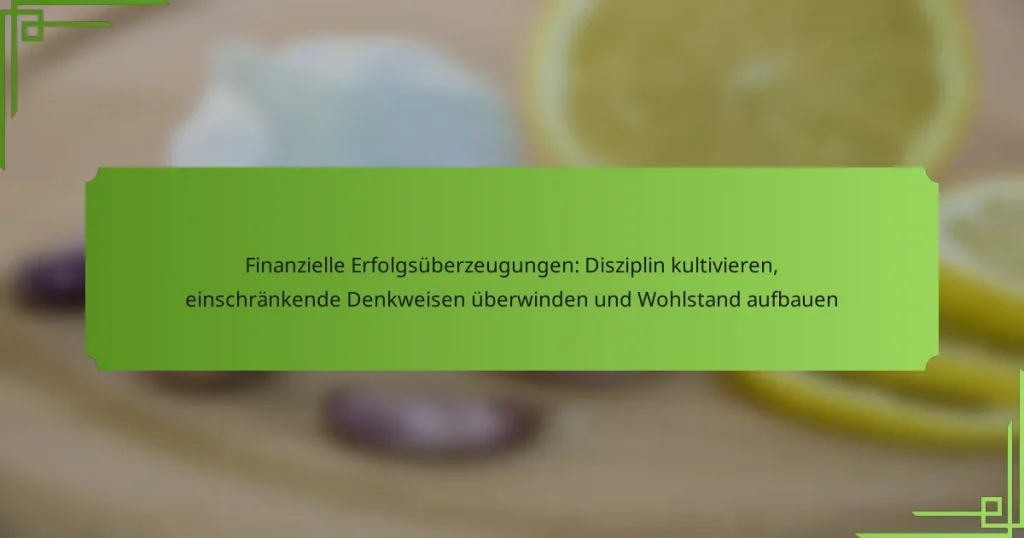 Finanzielle Erfolgsüberzeugungen: Disziplin kultivieren, einschränkende Denkweisen überwinden und Wohlstand aufbauen