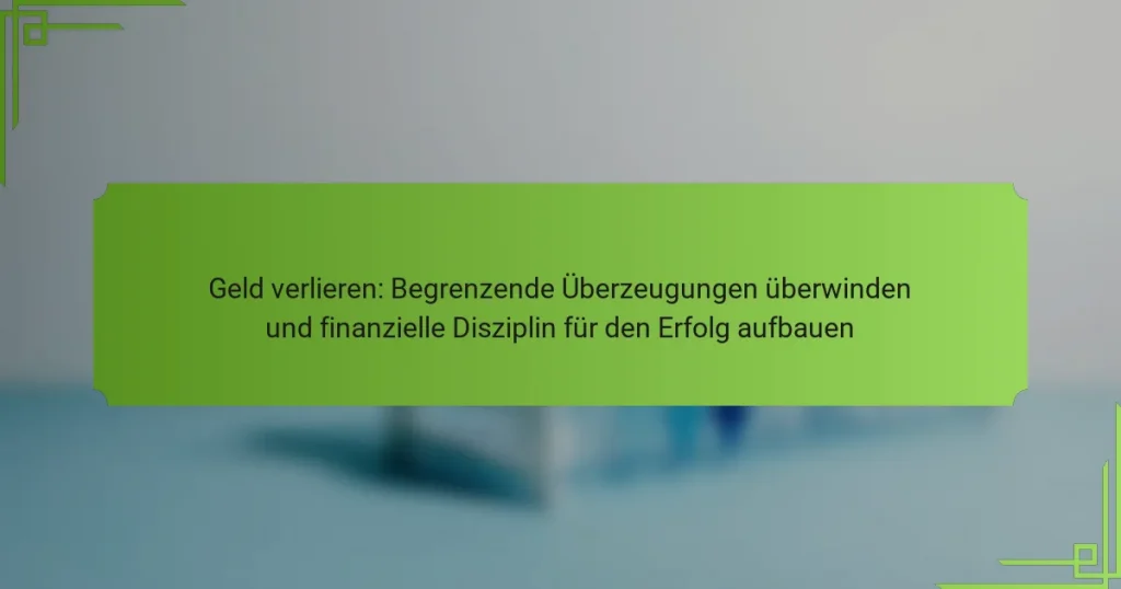 Geld verlieren: Begrenzende Überzeugungen überwinden und finanzielle Disziplin für den Erfolg aufbauen