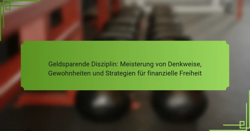 Geldsparende Disziplin: Meisterung von Denkweise, Gewohnheiten und Strategien für finanzielle Freiheit