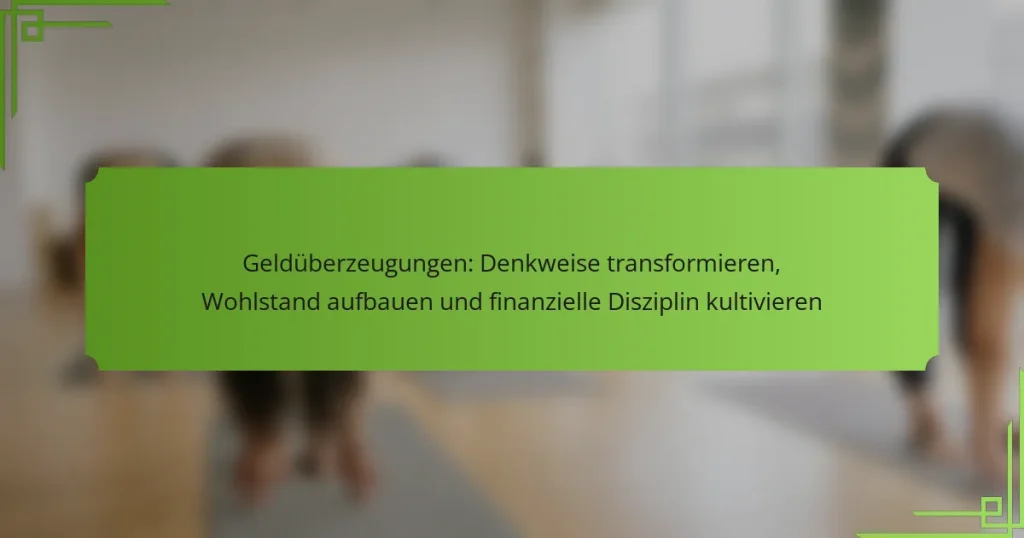Geldüberzeugungen: Denkweise transformieren, Wohlstand aufbauen und finanzielle Disziplin kultivieren