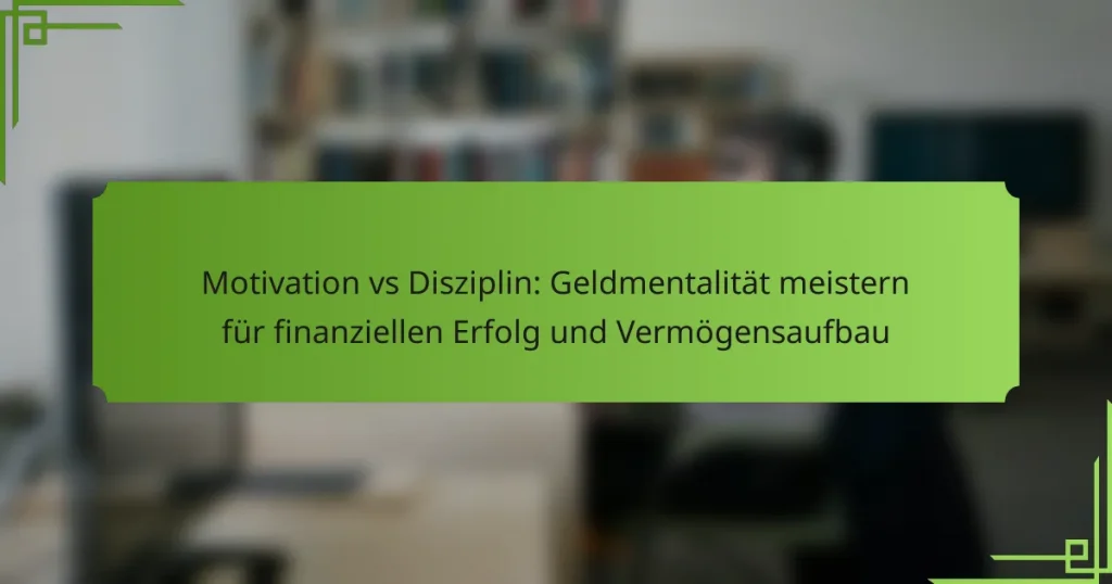 Motivation vs Disziplin: Geldmentalität meistern für finanziellen Erfolg und Vermögensaufbau