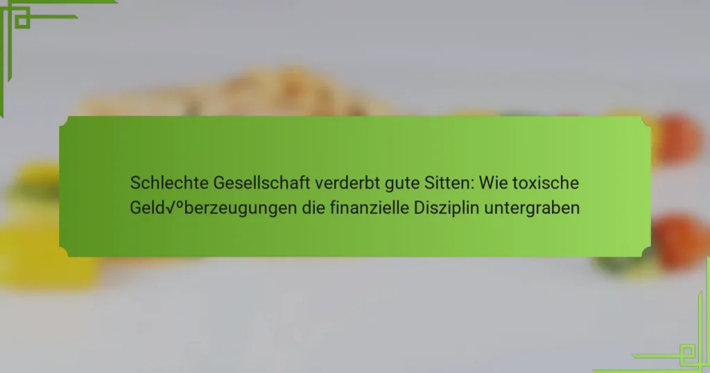 Schlechte Gesellschaft verderbt gute Sitten: Wie toxische Geldüberzeugungen die finanzielle Disziplin untergraben