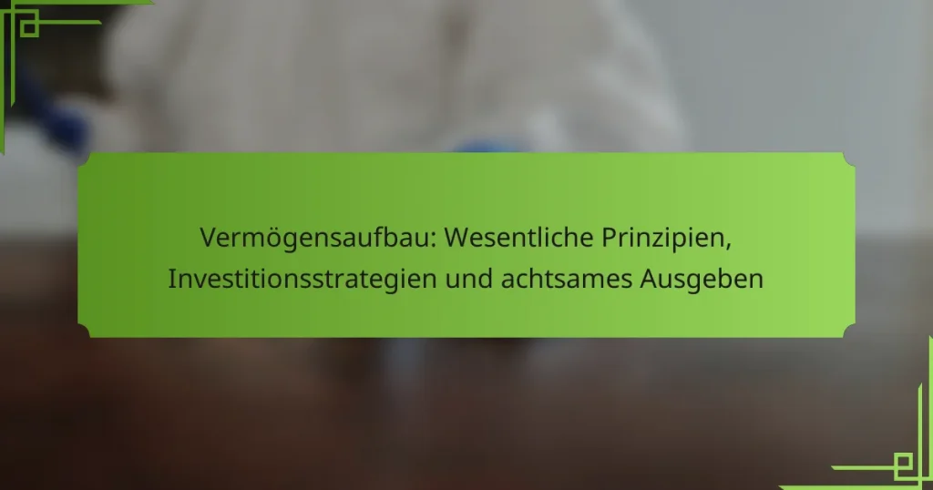 Vermögensaufbau: Wesentliche Prinzipien, Investitionsstrategien und achtsames Ausgeben
