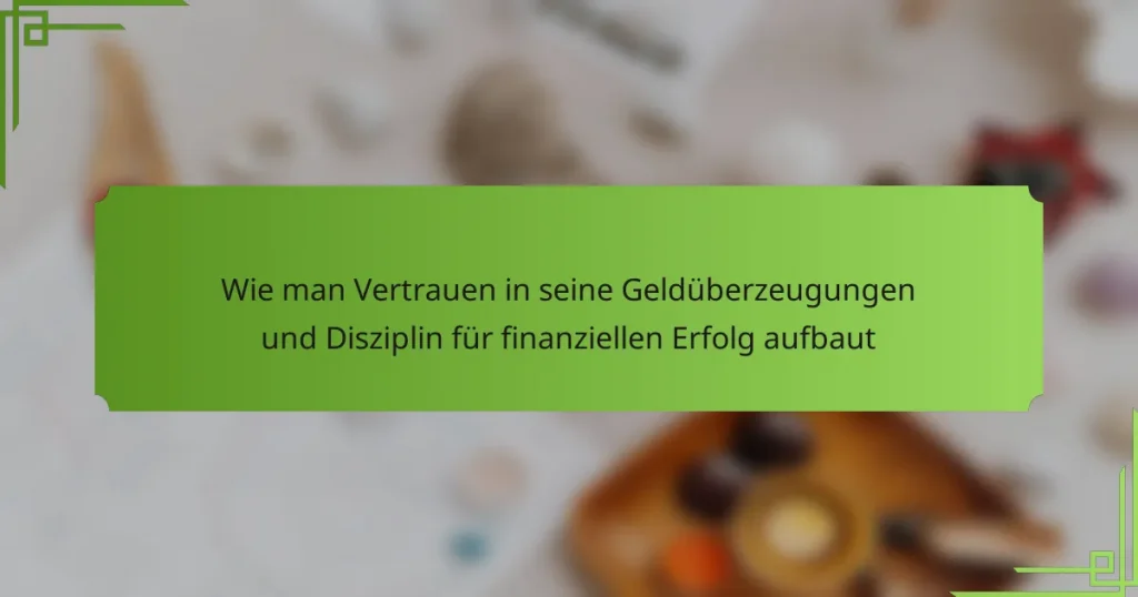 Wie man Vertrauen in seine Geldüberzeugungen und Disziplin für finanziellen Erfolg aufbaut
