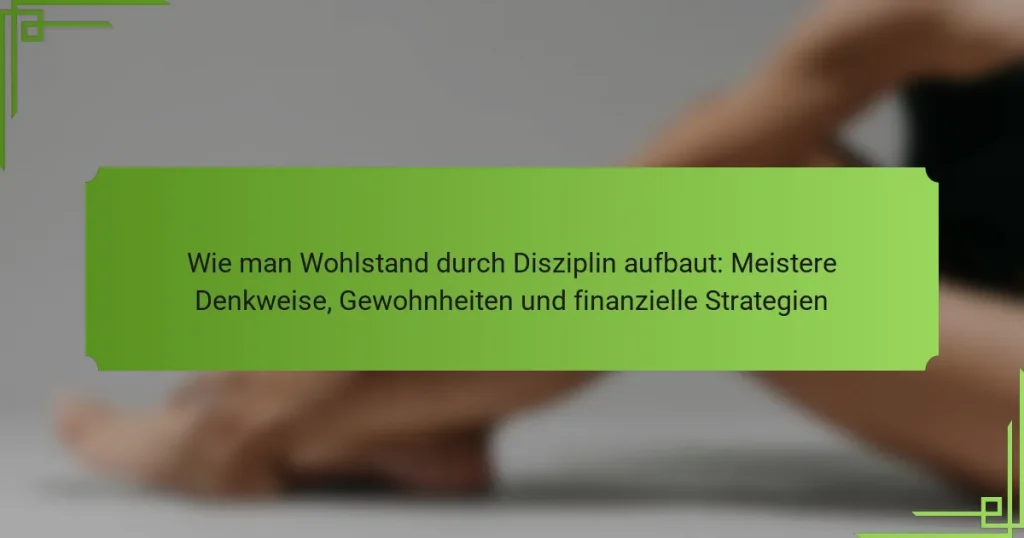 Wie man Wohlstand durch Disziplin aufbaut: Meistere Denkweise, Gewohnheiten und finanzielle Strategien