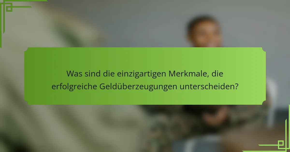 Was sind die einzigartigen Merkmale, die erfolgreiche Geldüberzeugungen unterscheiden?