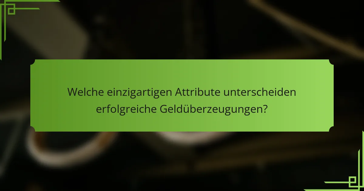 Welche einzigartigen Attribute unterscheiden erfolgreiche Geldüberzeugungen?