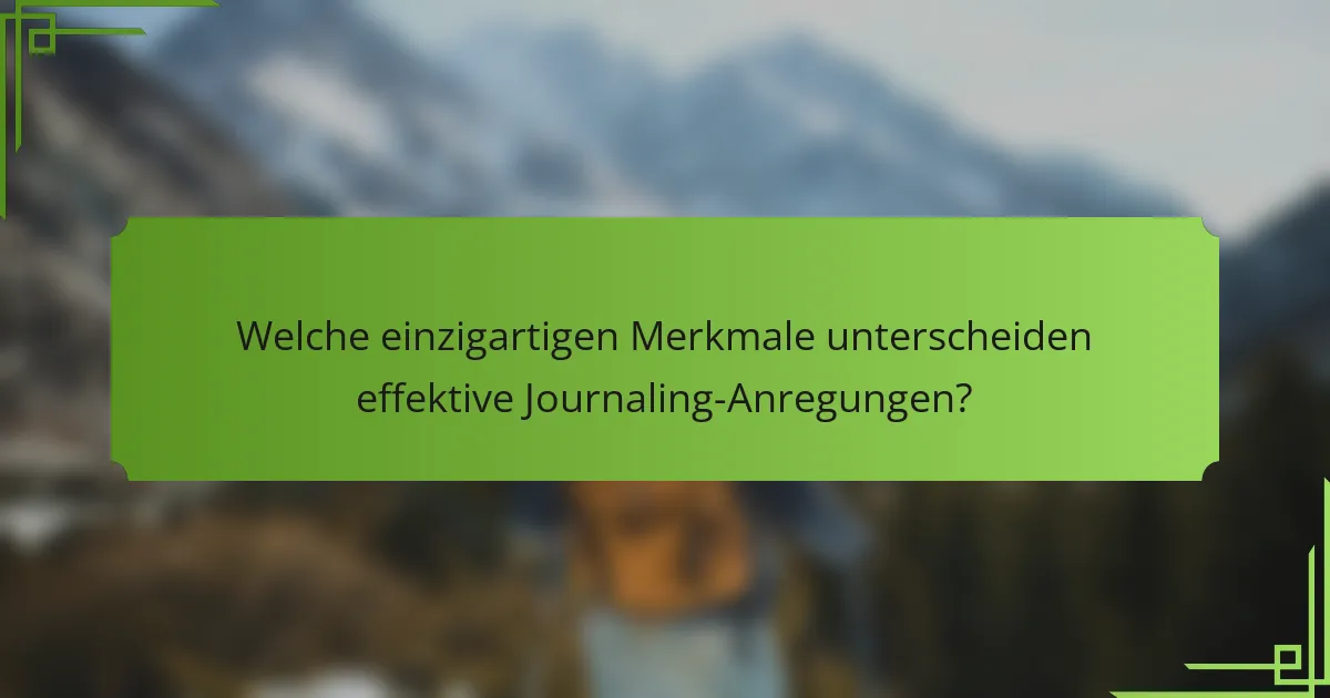 Welche einzigartigen Merkmale unterscheiden effektive Journaling-Anregungen?