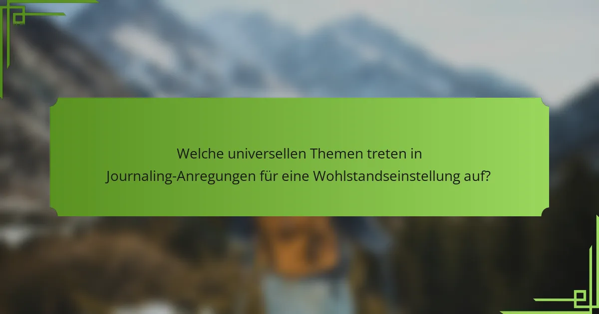 Welche universellen Themen treten in Journaling-Anregungen für eine Wohlstandseinstellung auf?